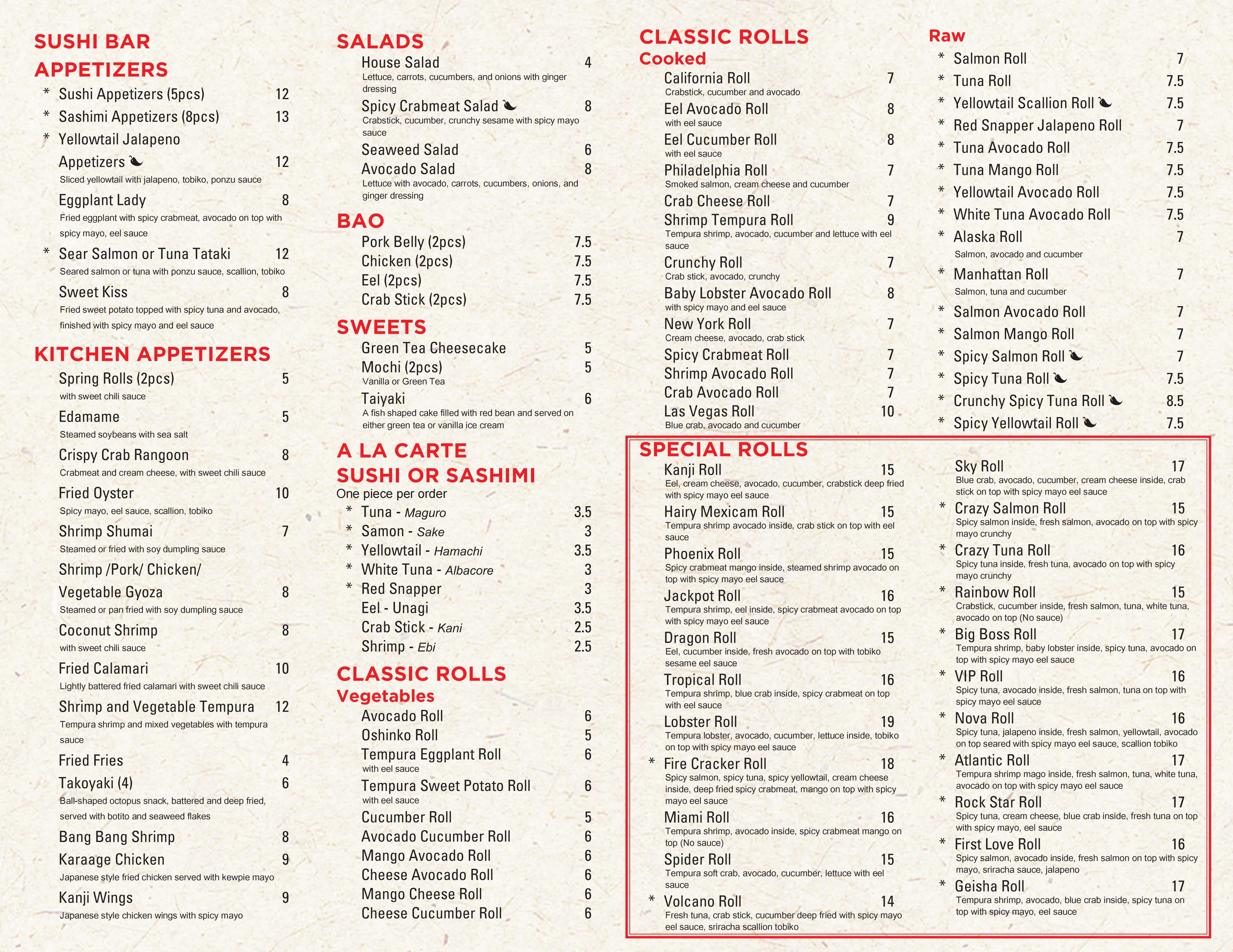 Restaurant menu 2, detailed description provided below
